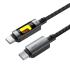 ACEFAST C21-03 1.2m USB C to USB C Cable 60W Charging Data Transfer Braided Cord with Colorful Light - Black
